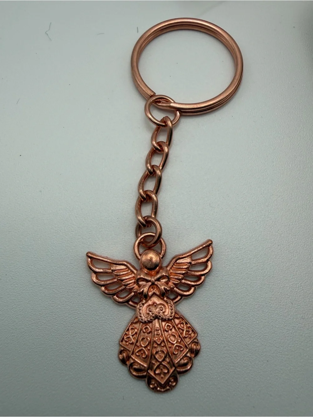 Party Favor Angel Keychain Set with White Organza Bags and Thank You Tags